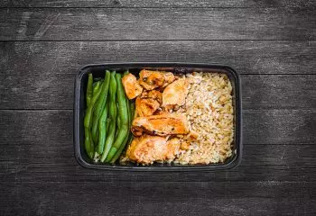 Chipotle Chicken #2, Brown Rice, Green Beans