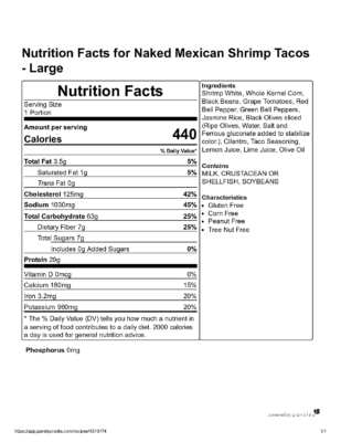 Naked Mexican Shrimp Tacos - Balanced Body Foods