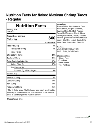 Naked Mexican Shrimp Tacos - Balanced Body Foods